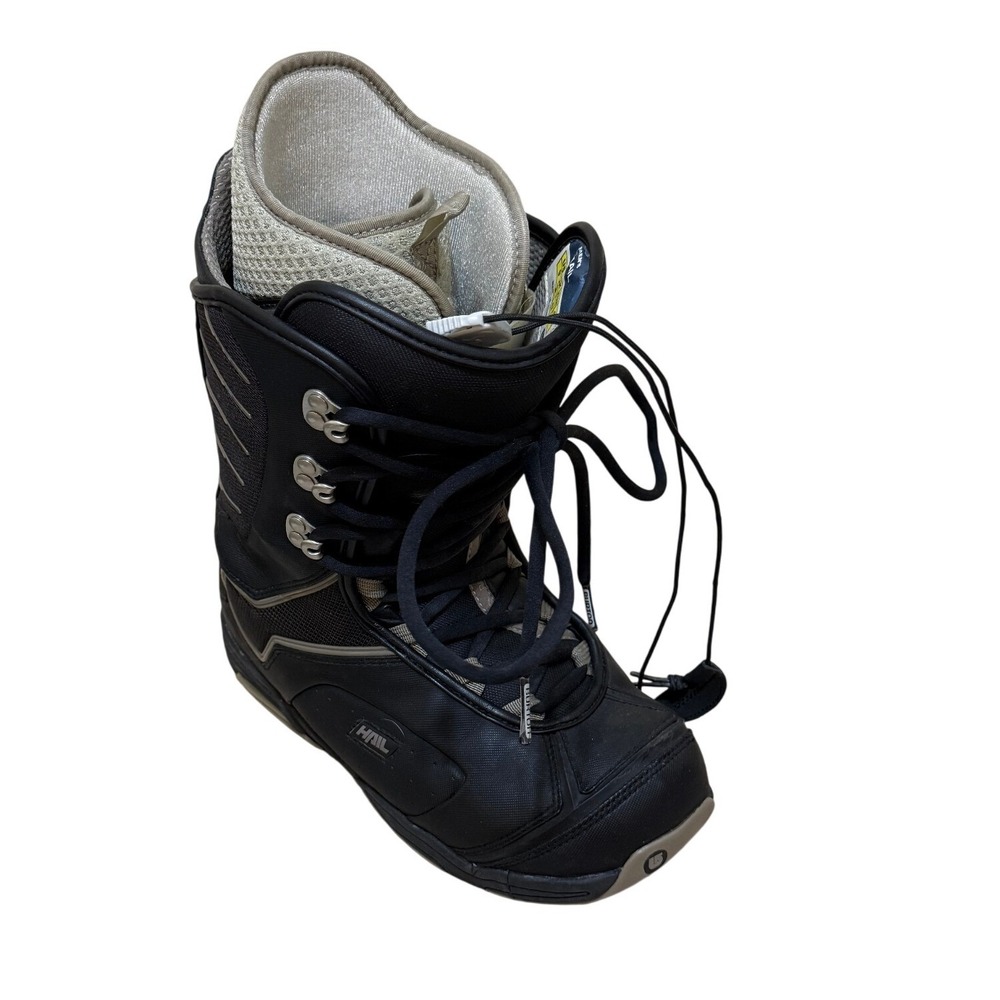 Burton Men Hail Snowboard Boots 9 Black Tan‎ Lace Up Freestyle Gorpcore Alpine